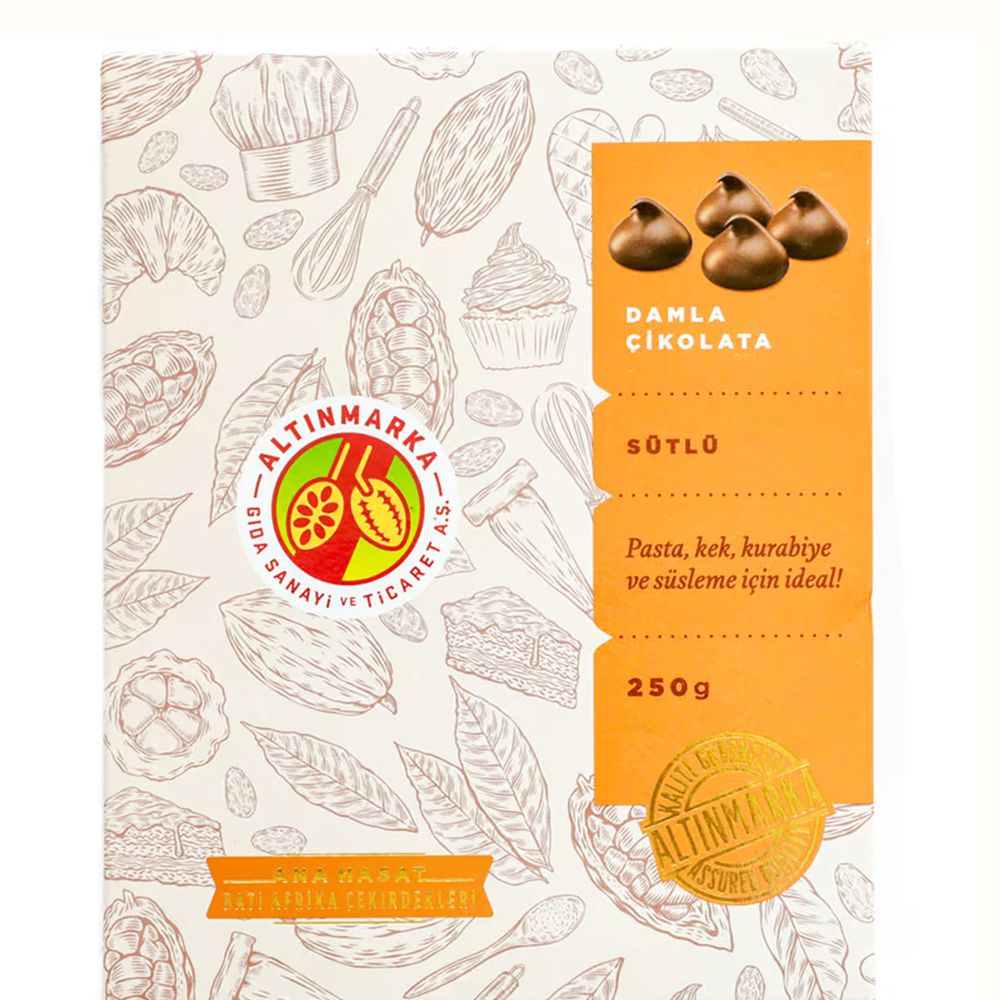 Altınmarka - ALT161 Sütlü Damla  Çikolata 250 Gr x 12 Ad