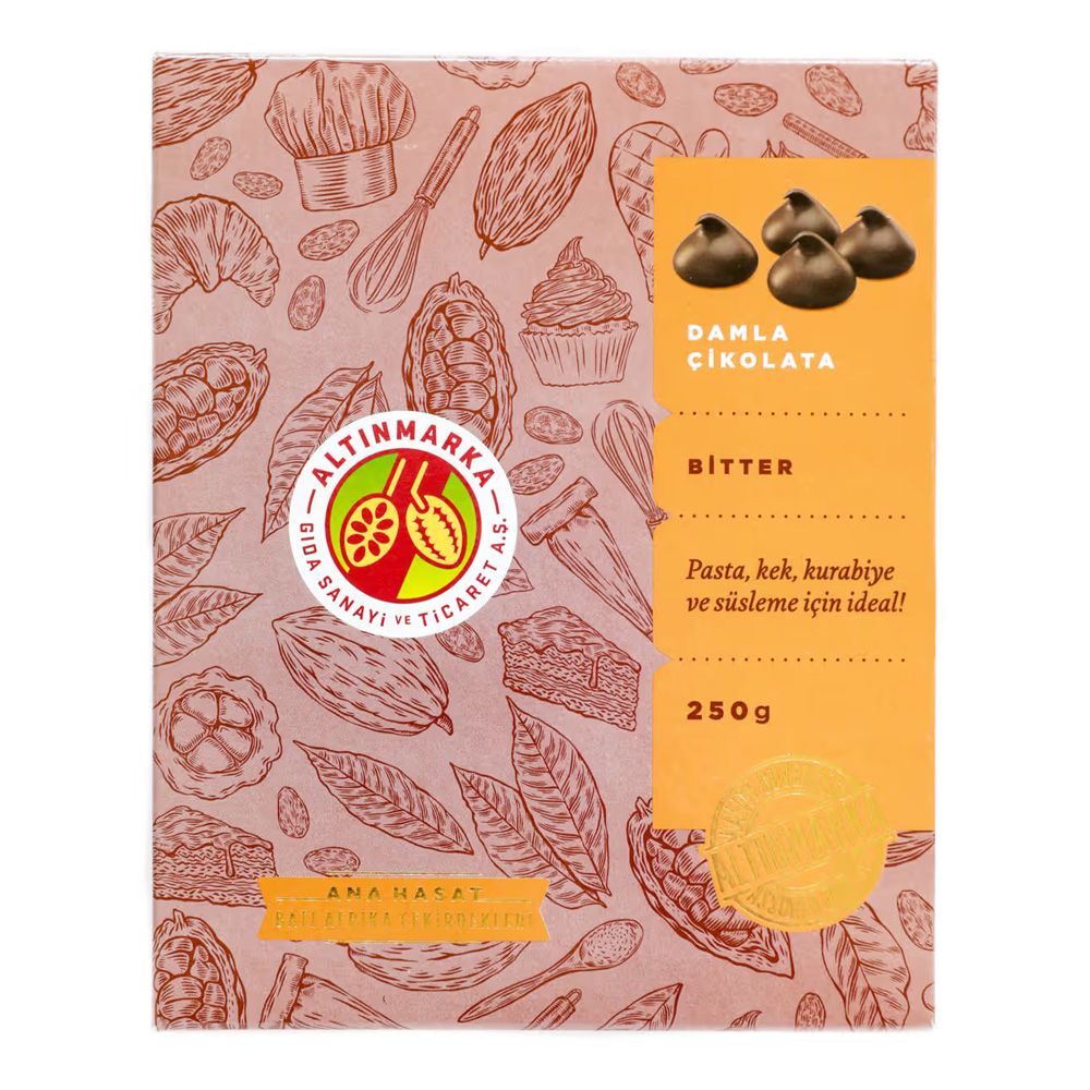 Altınmarka - ALT317 Bitter Damla Çikolata  250 Gr x 12 Ad