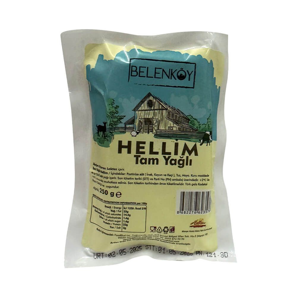 Belenköy - Hellim Peyniri Tam Yağlı Ort.250 Gr X 40 ade