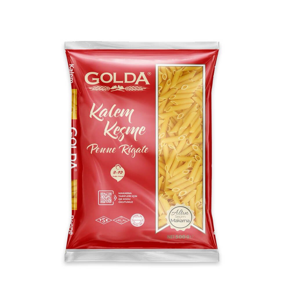 Golda - Kalem Kesme Makarna  (Penne Rigate)  500 Gr X 20 Ad