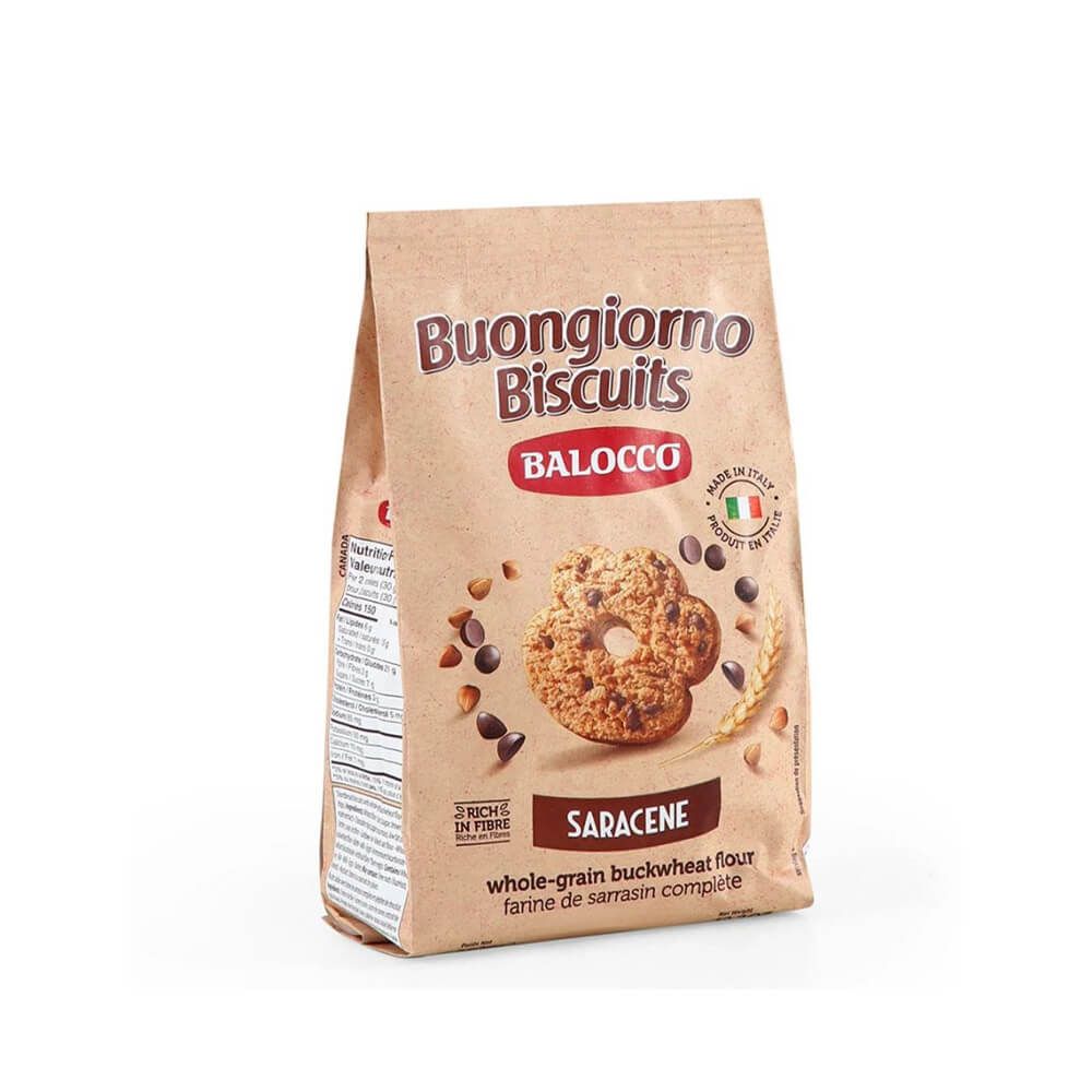 Balocco - Tam Karabuğday Unlu,  Bitter Çikolata Parçalı Bisküvi 250 Gr