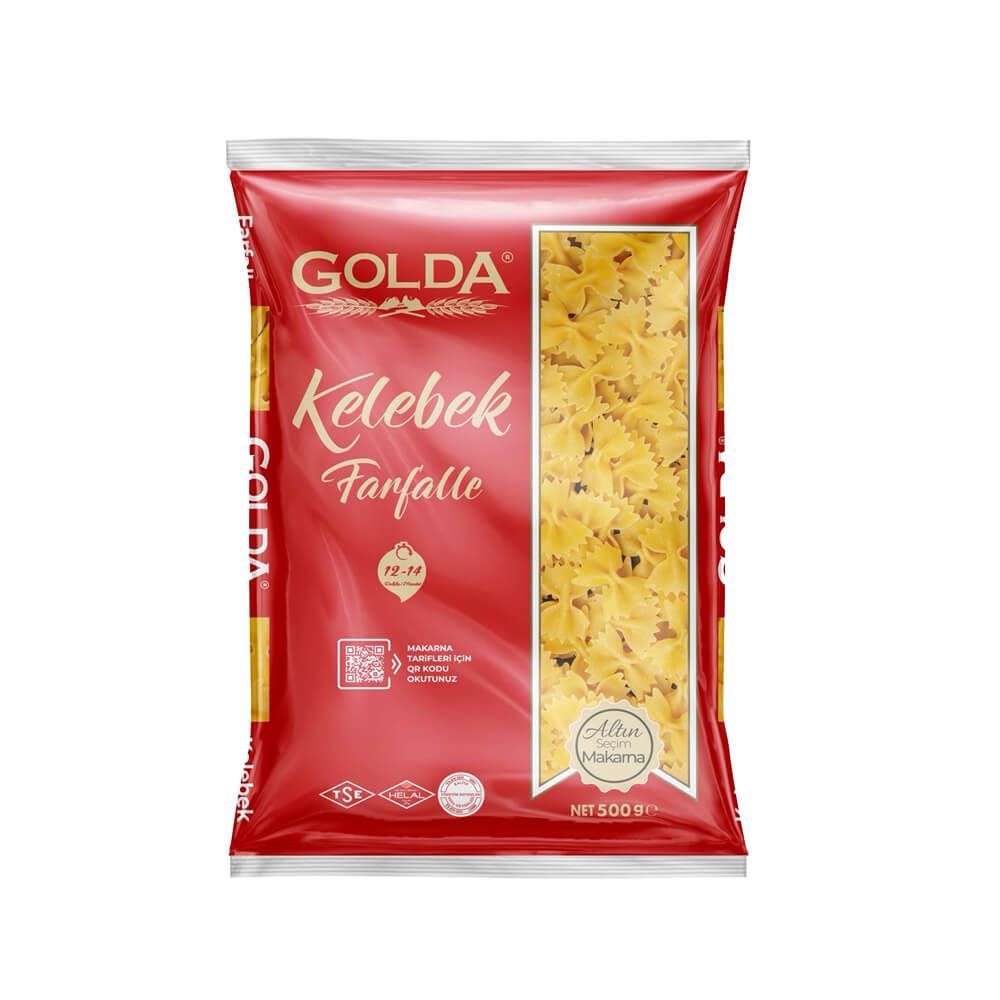 Golda - Kelebek Makarna  (Farfalle)  500 Gr X 20 Ad