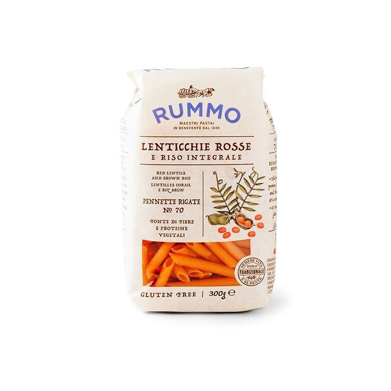 Rummo - Penne Rigate Kırmızı Mercimekli Kepekli No: 73 300 Gr x 10